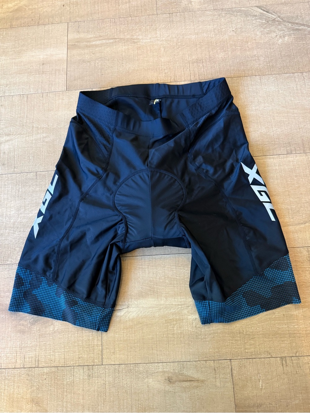 XGC Padded Compression Cycling Tights Shorts (Men's Large) Black blue